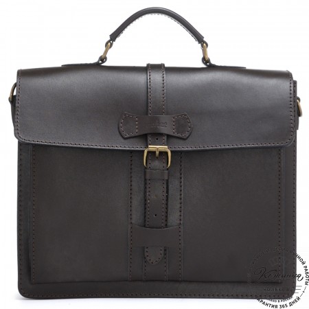 Мужской кожаный портфель "Премьер" (тёмно-коричневый)